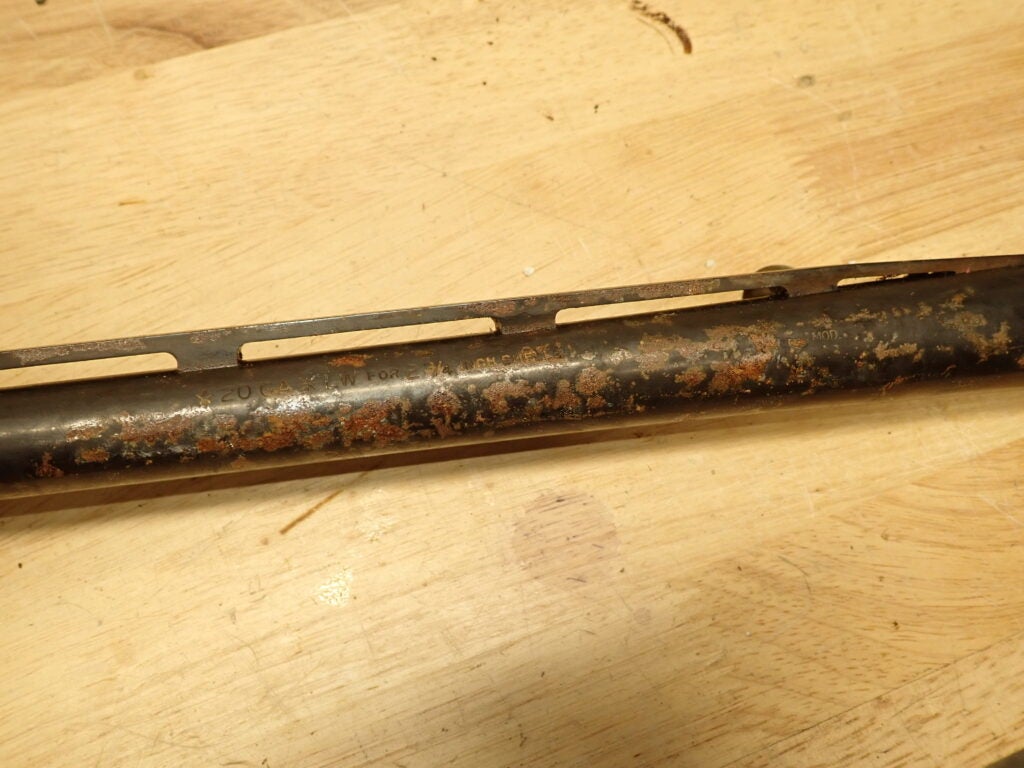 rusted gun barrel.