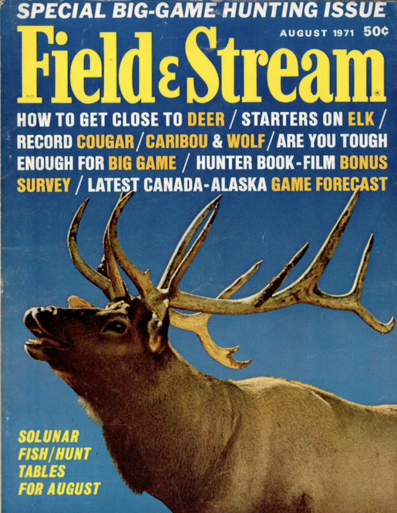 August 1971 cover of Field and Stream magazine