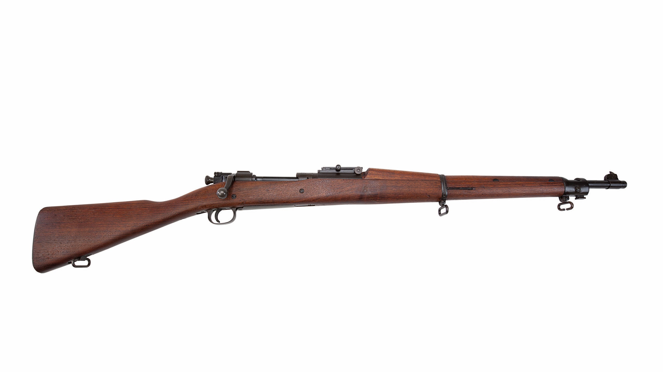 The Model 1903 Springfield rifle on a white background.