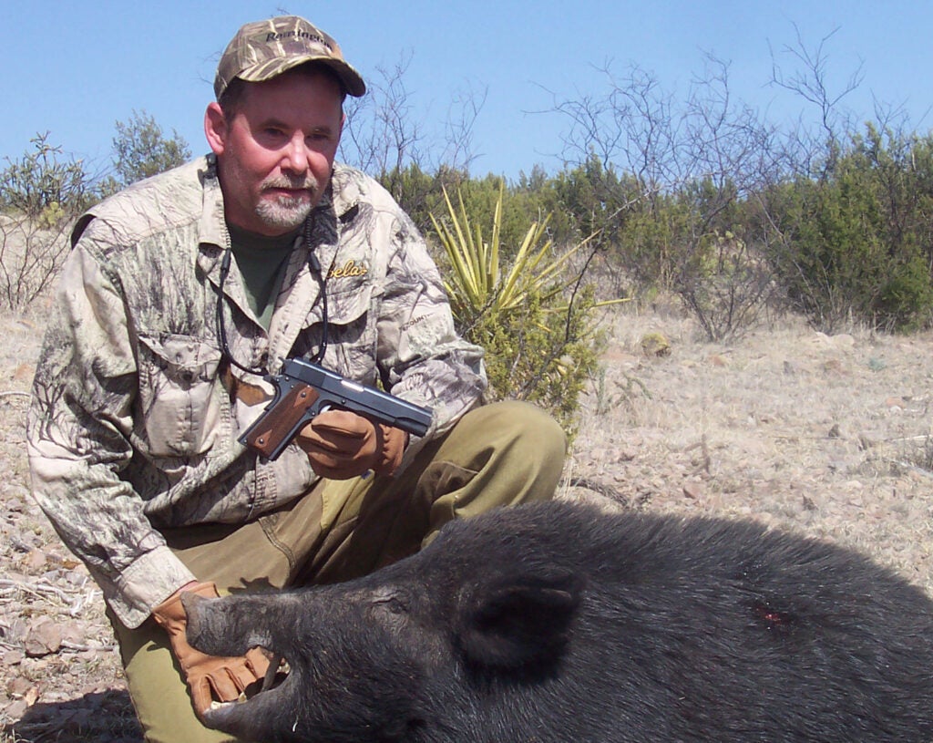 Richard Mann with boar