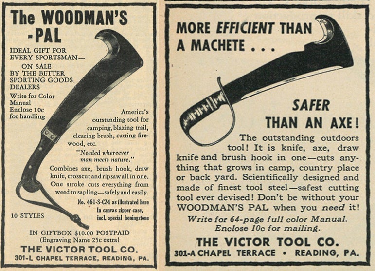 Vintage ad for a woodman's pal