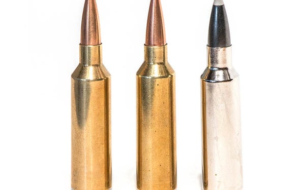 three short magnum ammunition cartridges