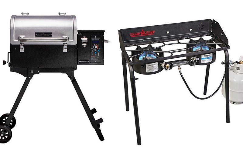 camp chef pellet grill and burner stove