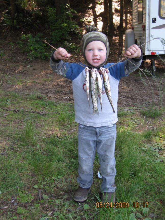 Fishing &amp; camping, you just cant go wrong. Once Tyler made his first catch he just cant stop!