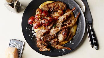 The Wild Chef: Grilled Quail, Sausages, and Grapes With Polenta