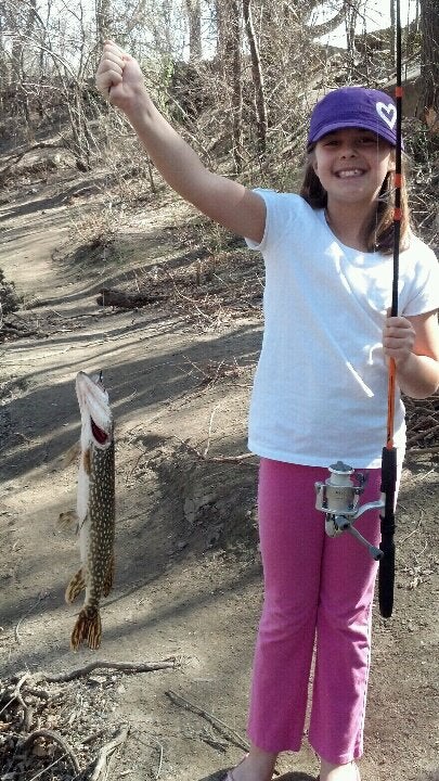 I took my daughter fishing for her first real experience. None of that fill the pond and catch a fish type stuff. She tossed her line in the stream and in a matter of seconds "bam" A descent sized Northern Pike was on the line. It took her a minute to get him to shore, but the smile on her face was priceless. All I told her was to throw her line that direction and the rest was history.