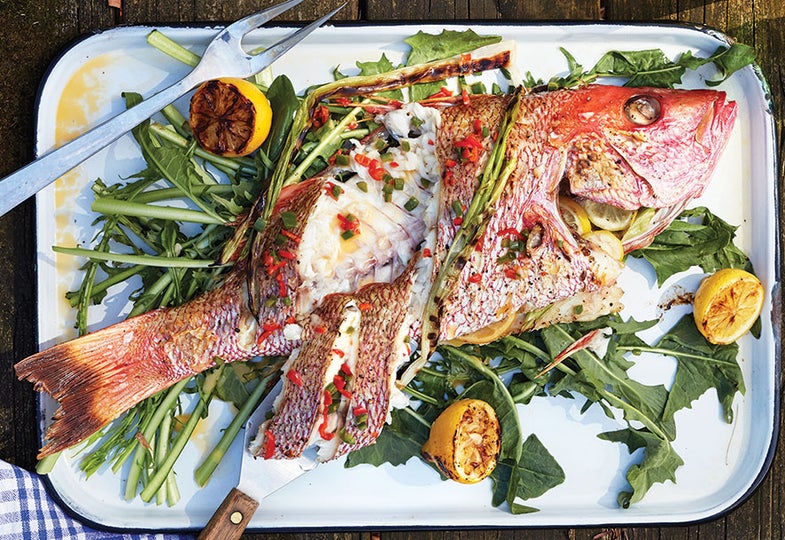 whole snapper with roasted chile pepper recipe