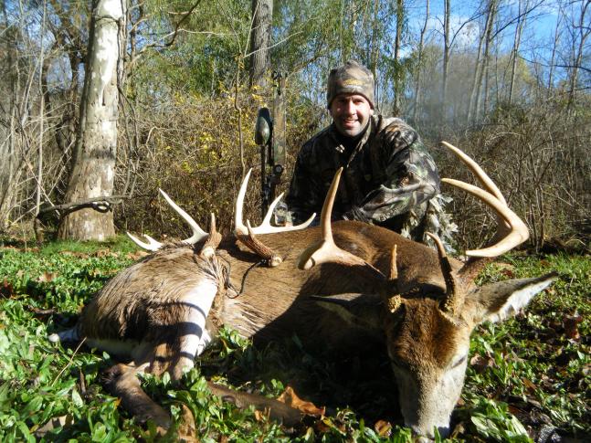 I shot my second best buck on 11/2/09 in Monroe county, N.Y. my very first time in this specific location. He came right into my rattling and grunting sequence at 8:30 in the morning and presented me with a picture perfect broadside shot at 20 yds.