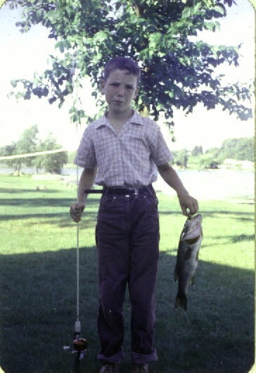 My father recently found this photo of me and my first bass - taken in 1960 when I was 10 years old - I got the reel from a special from Wheaties.