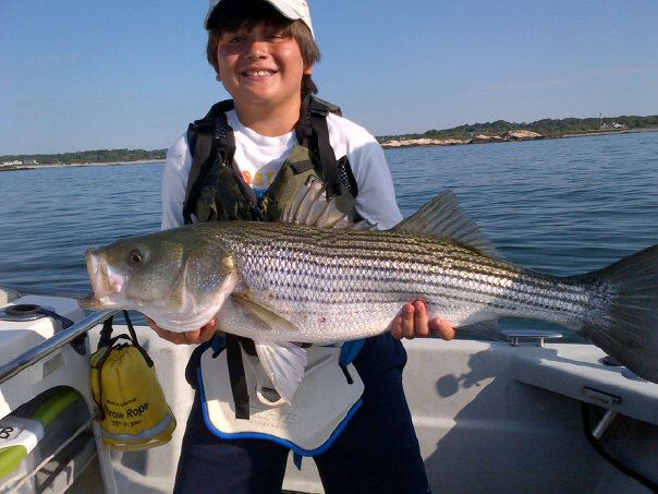 Jaymes caught this off the Rhode Island beach trolling. Jaymes is 11 and he has been fishing since he was a baby. His goal is to catch every sports fish in the Atlantic. Tough goal but he has knocked out quite a few species already. Nice 20 pounder Jaymes!