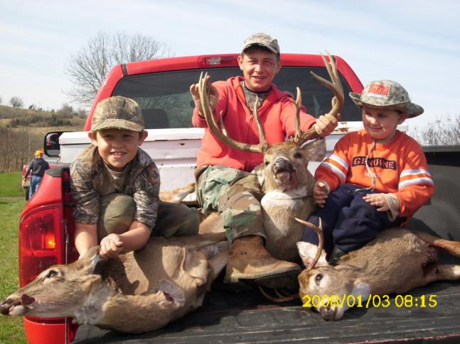 Here's My son's first deer, My Biggest Buck ever and my Brother-in- laws first all killed during modern gun season 2009.