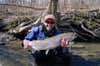 I caught this nice steelhead in a tributary off of Lake Ontario in New York last may.