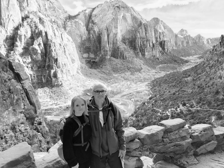 zion national park, angels landing hike, spring break, father daughter