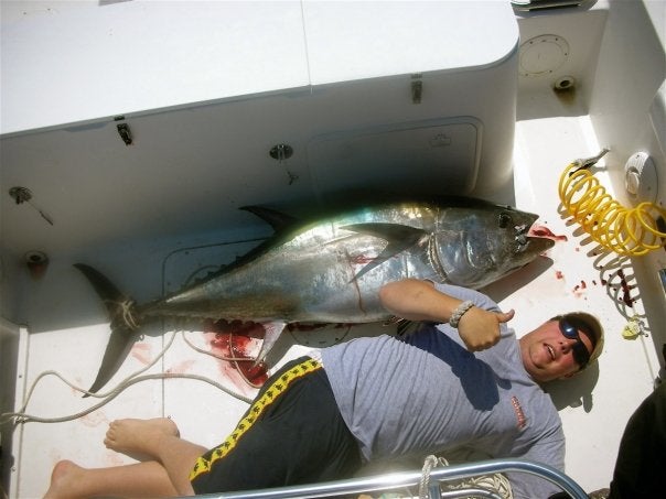 My brother mike with his tuna from the 09' season.