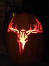 I carved this pumpkin by free hand looking at a photo of a European mount. My wife isn't exactly a fan of my hunting so I figured this may be the only buck mount I'll be able to put by the fireplace.