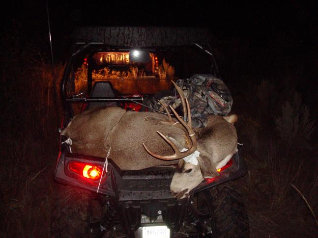 Loading up my wife's first mule deer buck on the back of a Polaris Razor loading it into out truck!