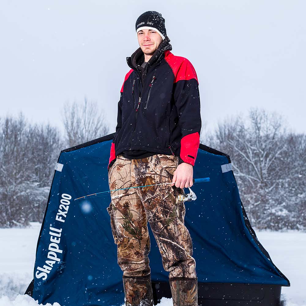 jason curnick with tent in the snow