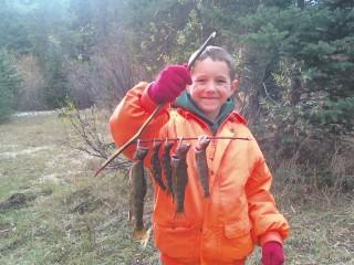 These fish were caught by Jevin Davis age 6. They are perfect pan fryers. They were caught through the ice on as small creek. They are brook trout and were caught in Wisdom Montana&gt;