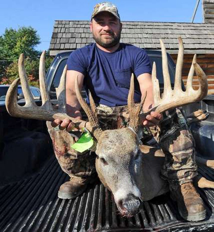 <strong>After snagging trail cam photos</strong> of a potential state-record buck on his 30-acre Wisconsin farm in August, steamfitter Jeff Weber knew he'd have to shake up his regular routine to put a tag on the trophy typical. "Every year we get bucks on camera in early fall and then never see them again," Weber says. "I knew he'd be long gone by gun season." So the longtime firearms hunter bought a used compound bow, grabbed a couple of hay bales and a piece of cardboard, and started getting ready for the hunt of his life.