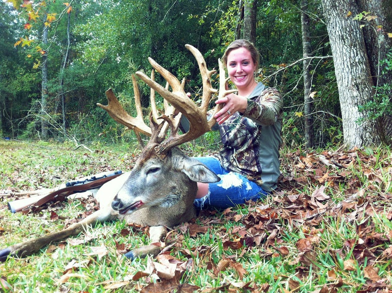 <strong>When she spotted a jaw-dropping 31-point buck</strong> in mid-November on the Louisiana farm she hunts, Jacey Broussard vowed to do everything she could to get her hands on the giant's gnarly rack. After an obsessive three-week hunt, she finally tagged her trophy--and that's when things got weird. The 22-year-old novice in only her second season of deer hunting discovered that her buck was an escapee from a high-fence operation in nearby St. Charles.