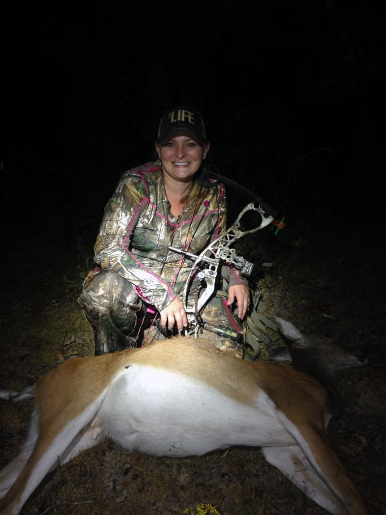 Michelle Brantley with a Doe