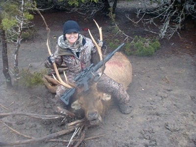 This was my first Elk Hunt. It is a 4x5 and shot with a .458 Socom. February 2012