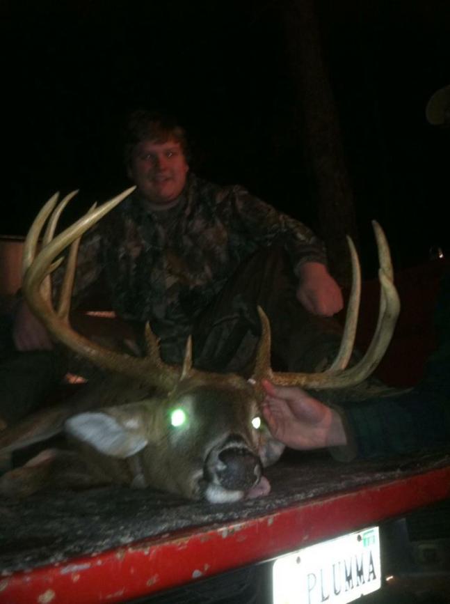 During the last week of the 2011 hunting season, me and some friends were hunting a small farm known for some monster buck. I had shot an average 7 pointer earlier that morning and until then the day had been quiet. With the last minutes of light, my friend had got the oppurtunity at this Virginia monster whitetail.