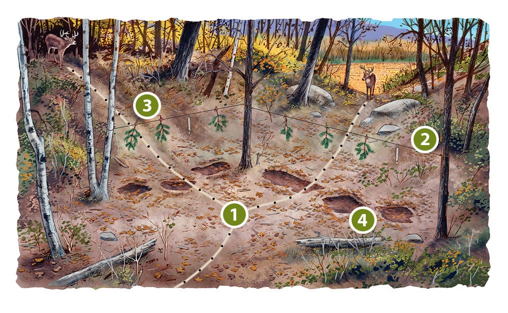 how to create a mock scrape for deer hunting