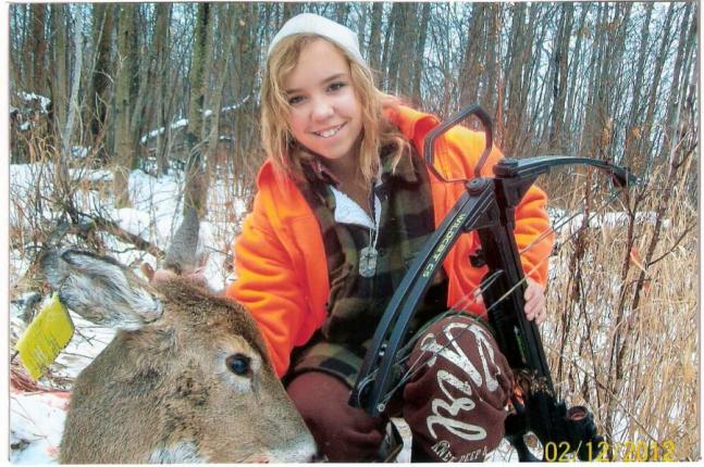 My Granddaughter is 14 years old and shot her first deer with a cross bow at about 40 yards. She was a very happy young lady and Grandpa was just as happy.