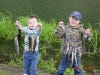 My son William and Nephew Landon with their stringers of rainbows at a local fishing tournament for kids. William won second place for his age group and took home a nice trophy and prizes, not bad for a 2 year old.