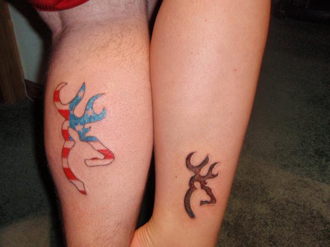 These are my wife and my new tattoos. Can you tell where our loyalty lies.