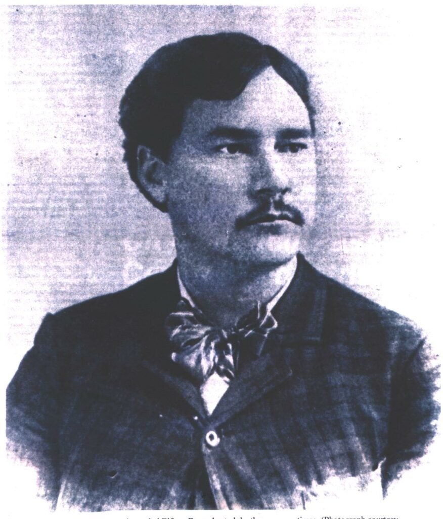 <strong>Number Four: The Frisco Shootout</strong>_<br />
(December 1, 1884, Lower San Francisco Plaza, NM)_<br />
On that date, the self-appointed town sheriff, one Elfego Baca, arrested a cowboy who had shot at him. Baca was in turn attacked by 80 of the cowhand's friends, and took refuge in an adobe house. Over the course of a 36-hour siege, the enraged waddies put 400 bullet holes in the house (legend says a total of 4,000 shots) without touching Baca. He in turn killed 4 of them and wounded 8. When the shooting was over (the attackers finally ran out of ammo) he strolled out of the house unscathed. Baca went on to a distinguished career as a lawyer and legislator and died in his bed in 1945, age 80.