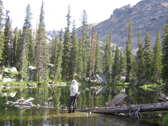 After backpacking into the wilderness for 6 miles, we made camp and got some rest. The next morning we followed an old trail for 2.5 miles uphill with an elevation change of 2,500 feet! This pond is off the beaten trail and its beauty is unmatched. The fact that is full of eager Cutthroats doesn't hurt either!!