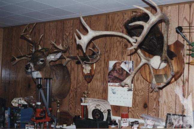 This is the wall above one of my shot shell reloading bench. Good memories when reloading