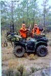 This picture is of my two hunting buddies, after them &amp; I got Joe's Elk out. It was too steep to walk up the mountain, so we used my Yamaha 450 Kodiak to haul out 2 day packs, 2 framed packs, 2 guns,a 6 X 6 Elk that was quartered, &amp; us 3 hunters. Don't know what we would have done without it!