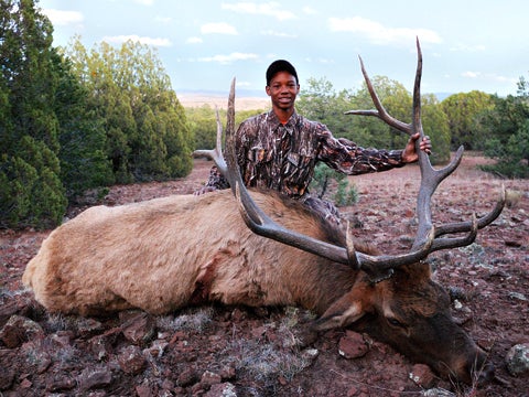 <strong>With his Big Brother Rich</strong> Ridder (from the Big Brothers Big Sisters program) by his side, fifteen-year old Kansas native Loren Wiseman unloaded his muzzleloader on a 300 class New Mexico bull elk on October 12, 2009, during the state's annual youth hunting season. Though Loren hunted ducks and pheasants before, this was his first elk hunt, and after missing a large bull the day before, he was excited another opportunity presented itself.