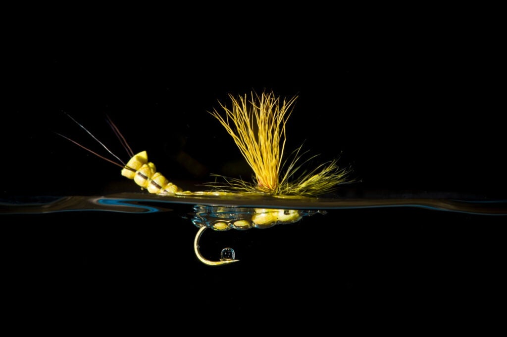<strong>Wing Style</strong>: Parachute <strong>Bug Story</strong>: Arguably the most popular wing style, a parachute presents a low-riding pattern that works well in all water conditions. The parachute post resembles the upright wing of an adult caddis or mayfly, and its structure gives the angler something easy to see and follow, making the parachute a great choice in low light. The parachute post is traditionally made from calf tail or hackle fibers from a chicken or turkey, but many synthetic "high-vis" materials are also used to make the fly even easier for flycasters to spot on the drift. Parachutes work best in water with slow to medium current. <strong>Notable Ties</strong>: <a href="http://umpqua.com/node/2186">Parachute Adams</a>, <a href="http://umpqua.com/node/2313">Burk's Silhouette Dun</a>, <a href="http://umpqua.com/node/2242">Mercer's Profile Drake</a>