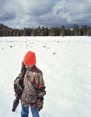 "He's my scout bugler," says David. "He talks to bulls. He's called them in. When he kills his first elk, he'll say a prayer of thanks to show respect, and we'll streak a little blood on his face. We're very traditional."