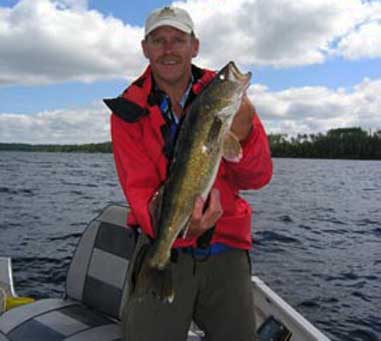 A big Minnesota walleye caught with Moose Track Adventures.