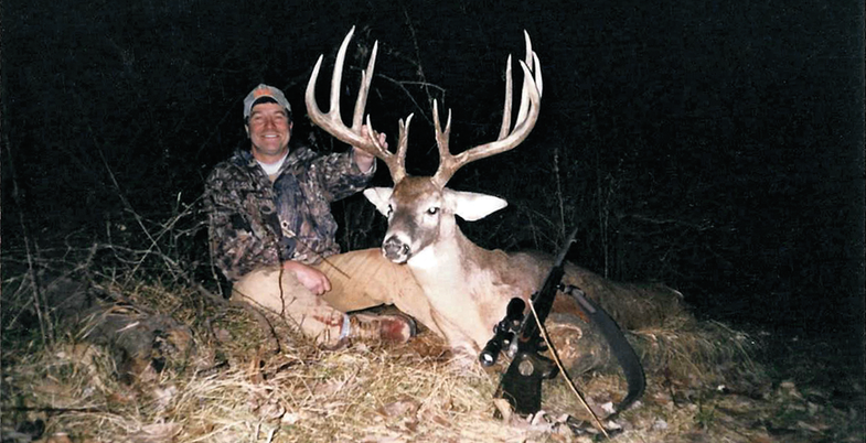 <em>Collora with his 204-inch buck.</em>