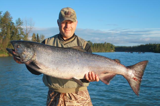 We had an amazing day on the Kenai, landing two monster kings. This one tipped the scales at 53-pounds! He put on an incredible, aerial show as we brought him up to the boat.