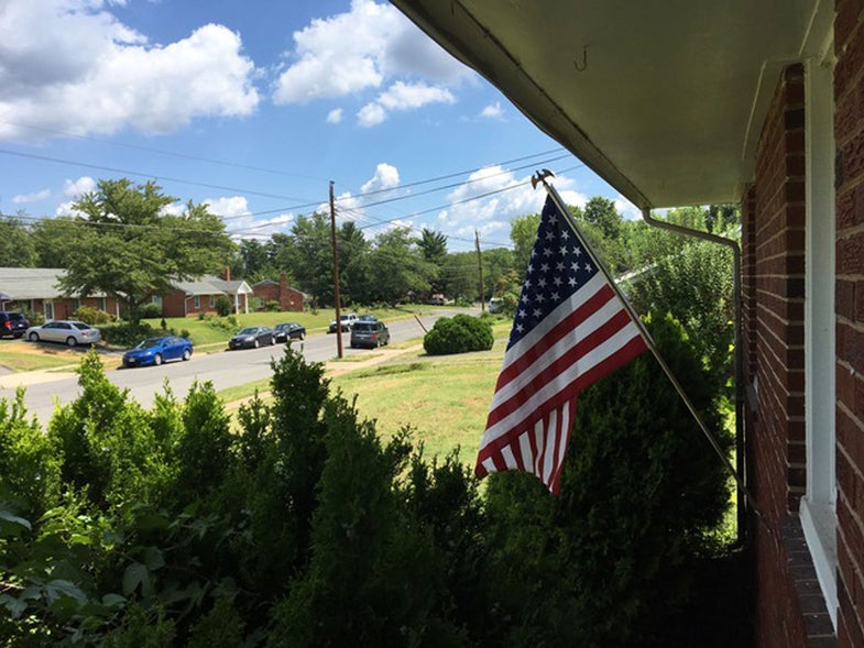 american flag, fourth of july, suburbs