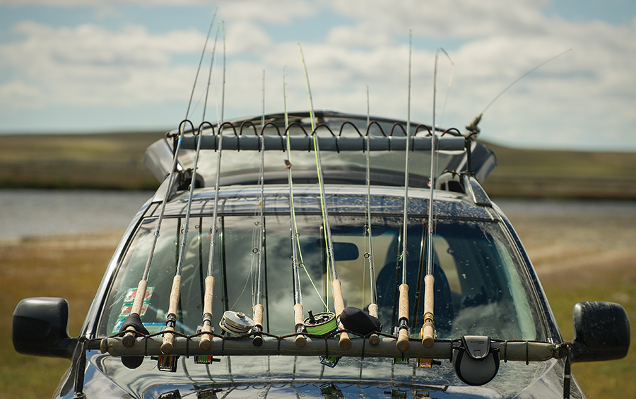 Rods, rigged and racked.