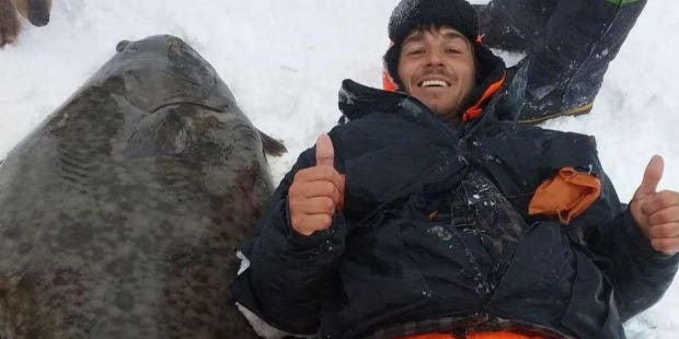 150 Pounds Of Halibut Through The Ice