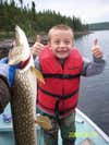 Luke Marmon, age 7, caught this nice pike but would not touch it.