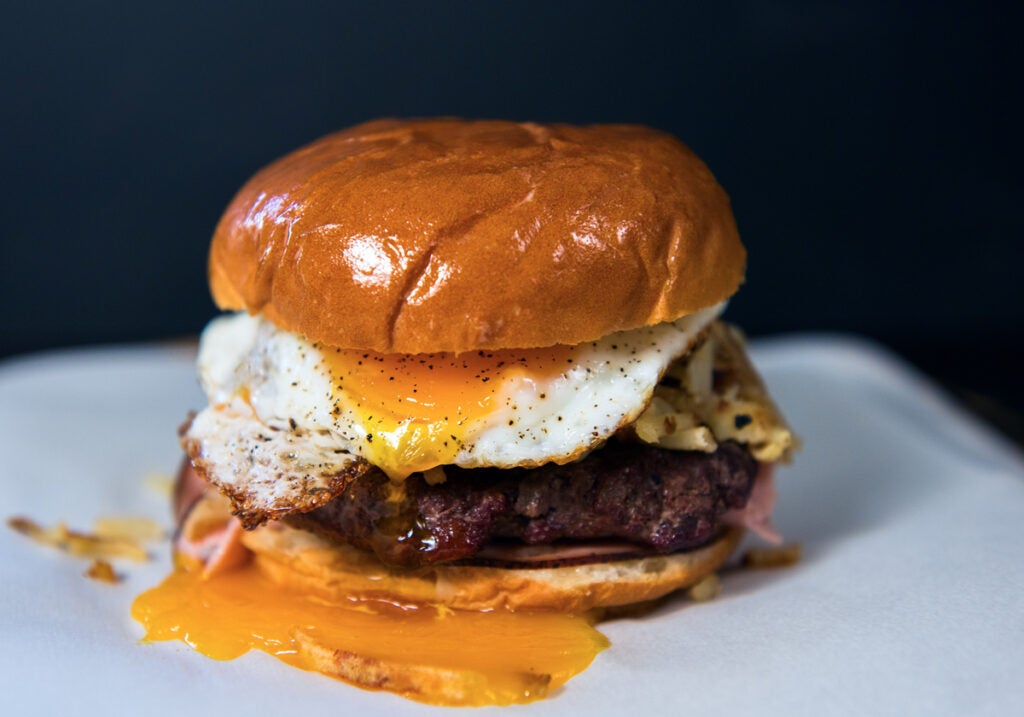 Breakfast Burger with Maple Mayo