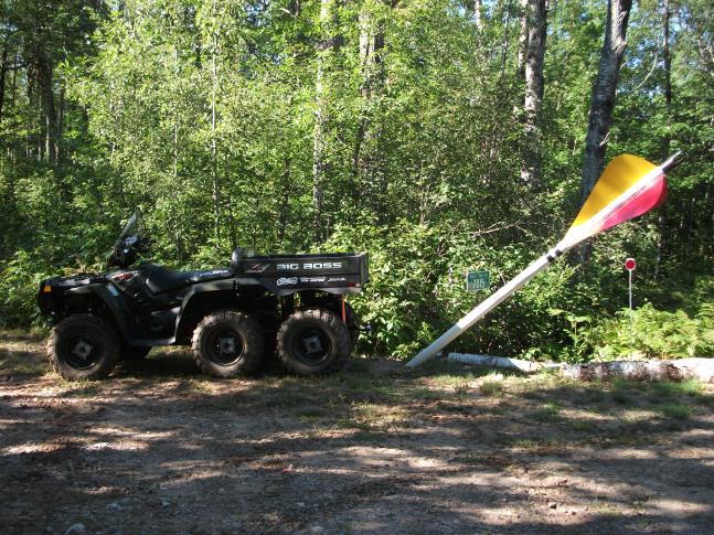 My father and I are big hunters and decided that we needed to make something unique. We came up with this idea of making an arrow out of PVC pipe to mark the end of our driveway where we hunt. We thought it would be neat to park the six-wheeler next to it to show how big it really is. This has become the talk of the town and we even have people stopping to get their picture taken by it.