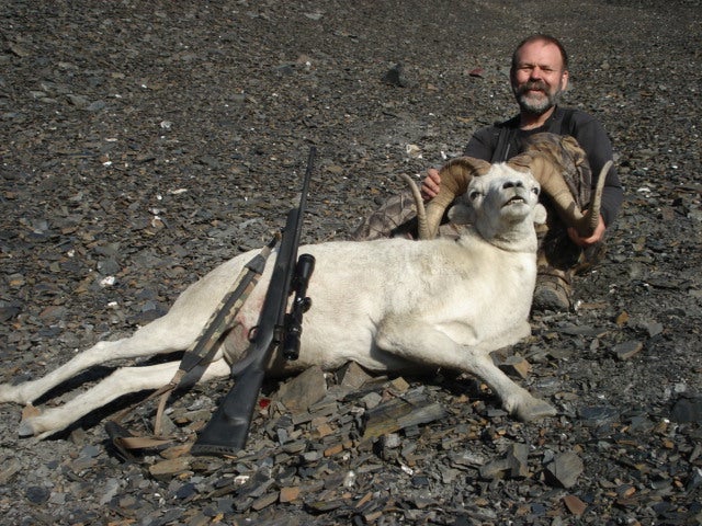 37" ram taken after hard climb in the Teocali Mountains of the western Alaska Range. 10 days before my 56th birthday. I would not have been able to do it without the encouragement of my hunting partner Bill.