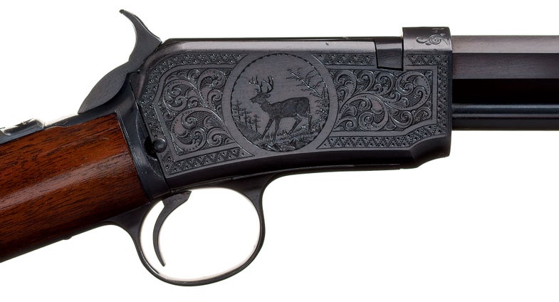 engraved Winchester model 90 receiver
