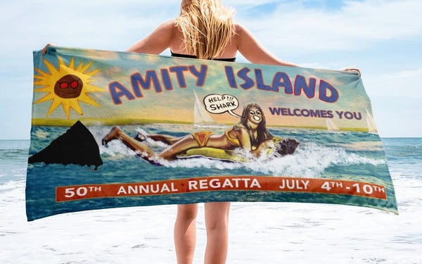 Amity Welcome Sign Beach Towel